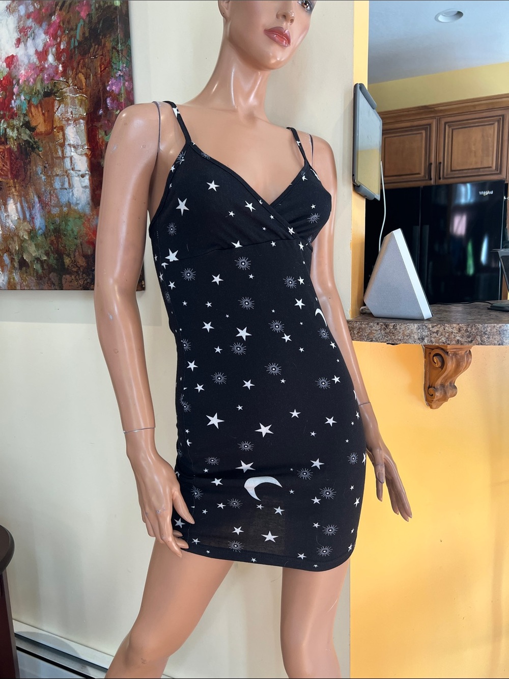 Black Star & Moon Slip S Dress nwot